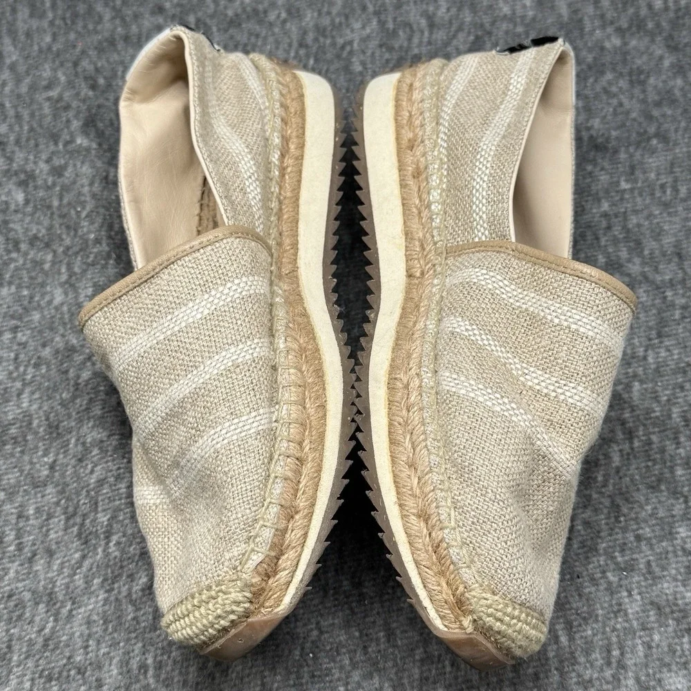 Rag And Bone New York Espadrille Flats Womens Size 39.5 Beige Woven Slip On
